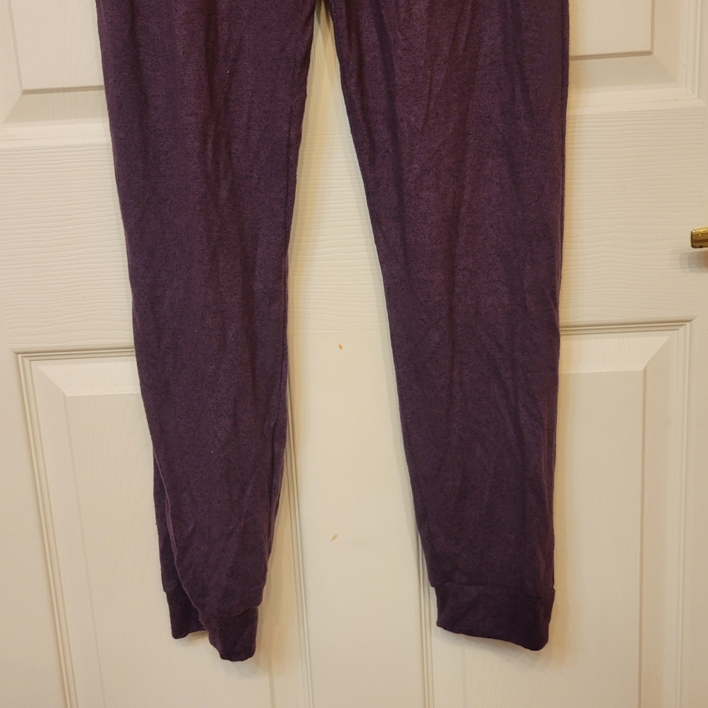 Linea Donatella Small Comfort Zone Solid V-Neck Hacci Pajama Set Plum Loungewear - Picture 6 of 6